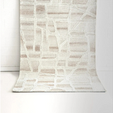 Isla Ivory Beige Modern Mosaic Wool Rug