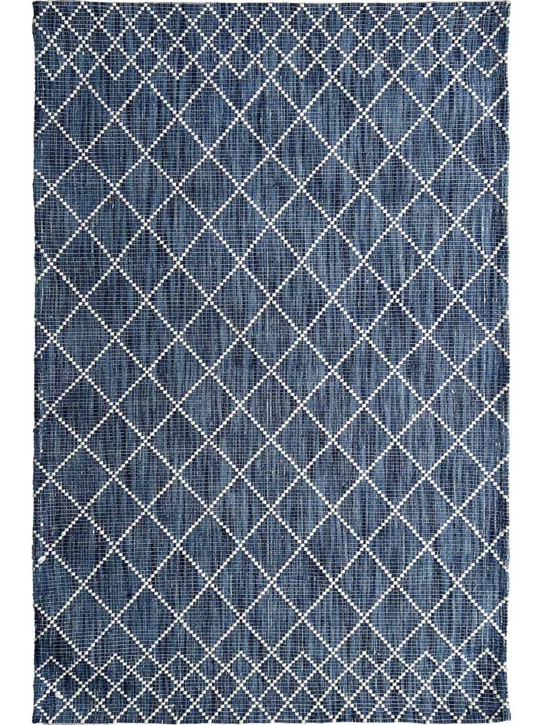 Clare Blue Diamond Lattice Wool Rug – The Rug Lady