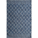 Clare Blue Diamond Lattice Wool Rug