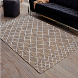 Clare Brown Diamond Lattice Wool Rug