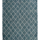 Clare Teal Diamond Lattice Wool Rug