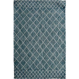Clare Teal Diamond Lattice Wool Rug