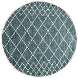 Clare Teal Diamond Lattice Wool Rug