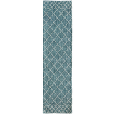 Clare Teal Diamond Lattice Wool Rug