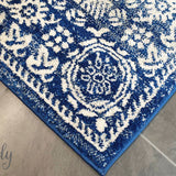 Mystique Navy Blue Suzani Prints Transitional Rug
