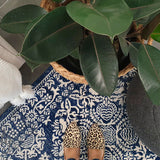 Mystique Navy Blue Suzani Prints Transitional Rug