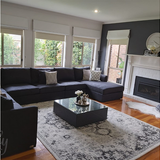 Maya Charcoal Medallion Transitional Rug