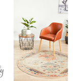 Heirloom Ivory Autumn Transitional Medallion Round Rug