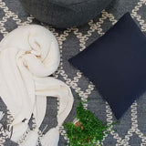 Harlow Navy Lattice Flatweave Rug