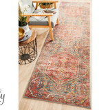 Heirloom Red Distressed Medallion Rug