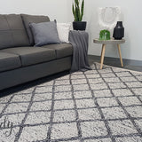 Essence Nordic Diamond Felted Wool Grey Rug