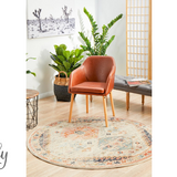 Heirloom Ivory Autumn Transitional Medallion Round Rug