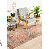 Heirloom Red Distressed Medallion Rug