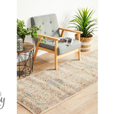 Heirloom Ivory Distressed Floral Hallway Runner Rug