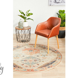 Heirloom Ivory Autumn Transitional Medallion Round Rug