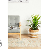 Heirloom Ivory Distressed Floral Hallway Runner Rug