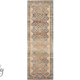 Heirloom Navy Blue Geometric Medallion Hallway Runner Rug