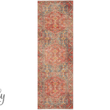 Heirloom Red Distressed Medallion Rug