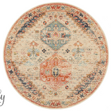 Heirloom Ivory Autumn Transitional Medallion Round Rug