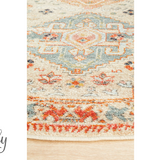 Heirloom Ivory Autumn Transitional Medallion Round Rug