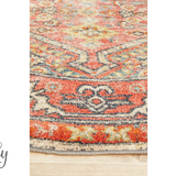 Heirloom Red Distressed Medallion Rug