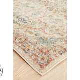 Heirloom Ivory Distressed Floral Hallway Runner Rug