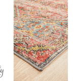 Heirloom Red Distressed Medallion Rug