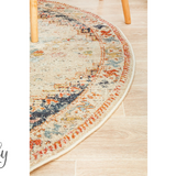Heirloom Ivory Autumn Transitional Medallion Round Rug