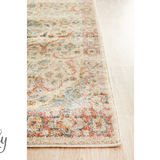 Heirloom Ivory Distressed Floral Hallway Runner Rug