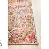 Heirloom Red Distressed Medallion Rug