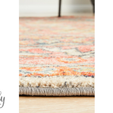 Heirloom Red Distressed Medallion Round Rug