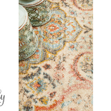 Heirloom Ivory Distressed Floral Round Rug
