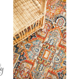 Heirloom Blue Pink Distressed Medallion Rug