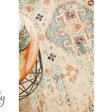 Heirloom Ivory Autumn Transitional Medallion Round Rug