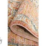 Heirloom Blue Pink Distressed Medallion Rug