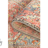Heirloom Red Distressed Medallion Rug