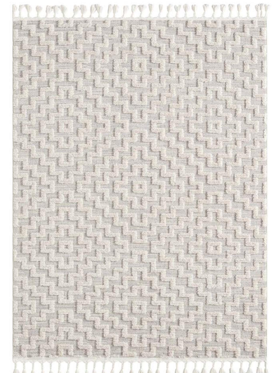 Alfie Light Grey Geometric Rug – The Rug Lady