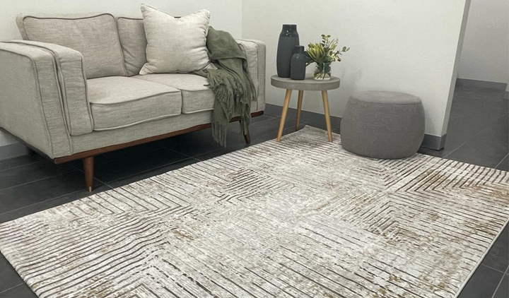 Ali Cream Abstract Lines Rug