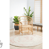 Avalee Pink Medallion Vintage Washed Round Rug