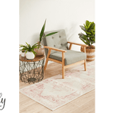 Avalee Pink Medallion Vintage Washed Hallway Runner Rug
