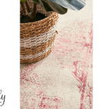 Avalee Pink Medallion Vintage Washed Hallway Runner Rug