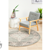 Avalee Grey Medallion Vintage Washed Rugs