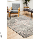 Avalee Grey Medallion Vintage Washed Rugs