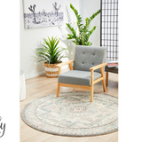Avalee Silver Rose Medallion Vintage Washed Rugs