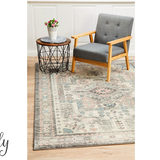 Avalee Silver Rose Medallion Vintage Washed Rugs