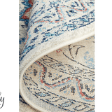 Avalee Blue Medallion Vintage Washed Round Rug