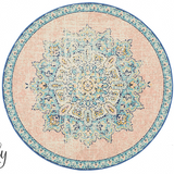 Avalee Blue Pink Medallion Vintage Washed Rugs