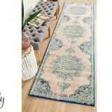 Avalee Blue Pink Medallion Vintage Washed Rugs