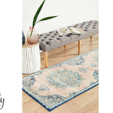 Avalee Blue Pink Medallion Vintage Washed Rugs