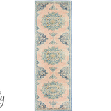 Avalee Blue Pink Medallion Vintage Washed Rugs